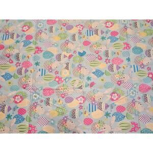 Benartex Easter"Some Bunny Loves You" Eggs & Bunnies on Blue 100% Cotton 32 X 44